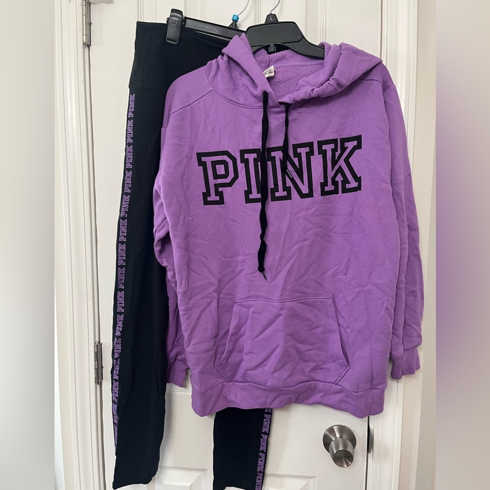 VS PINK Two piece leggings with hoodie size Large